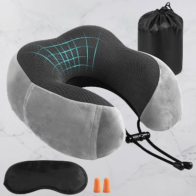 Oreiller ergonomique cervical - MemoryFoamNeckPillow™ - Gris