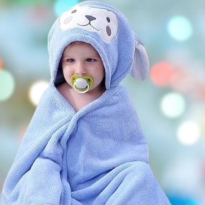 Serviette de bain bébé - Children'sBathTowel™ - Bleu