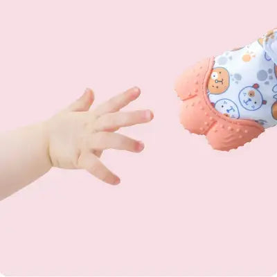 Gant de Dentition - TeethingSiliconeGloves™ - Orange