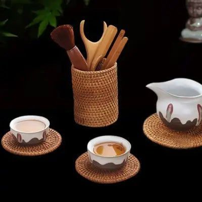 Panier En Rotin - HandmadeRattanStorageBox™ - Cylindrique