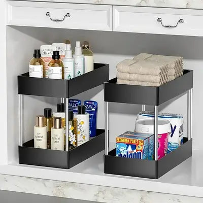Rangement salle de bain - BathMultipurposeRack™ - Noir