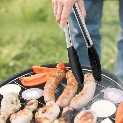 Pince cuisine - SiliconeFoodTongs™ - Oval noir