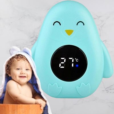 Thermomètre bain bébé - BabyBathTempMeter™ - Pingouin-bleu
