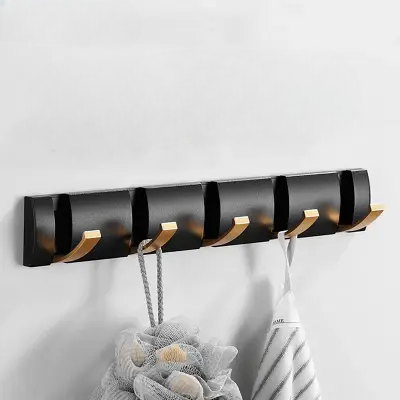 Porte serviette salle de bain - BathWallHolderRack™ - Noir&doré