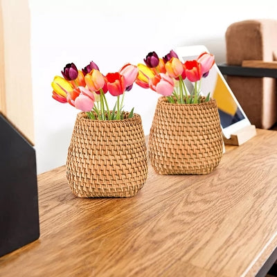 Panier En Rotin - HandmadeRattanStorageBox™ - Fond carré