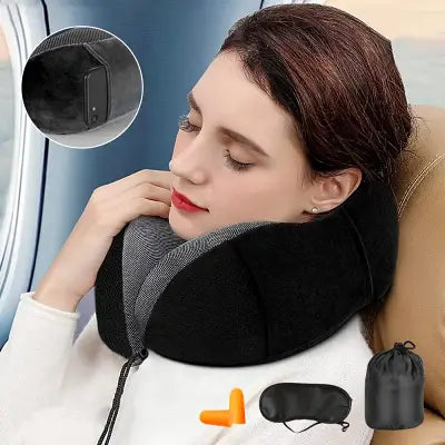 Oreiller ergonomique cervical - MemoryFoamNeckPillow™ - Noir