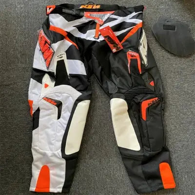 Pantalon de moto - OriginalMotocrossPants™ - Orange&blanc