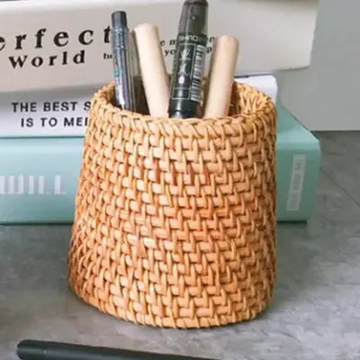 Panier En Rotin - HandmadeRattanStorageBox™ - Fond rond