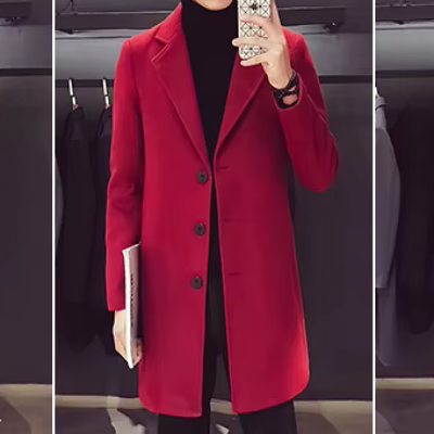 Manteau Long Homme - NewLongCottonCoat™ - Rouge