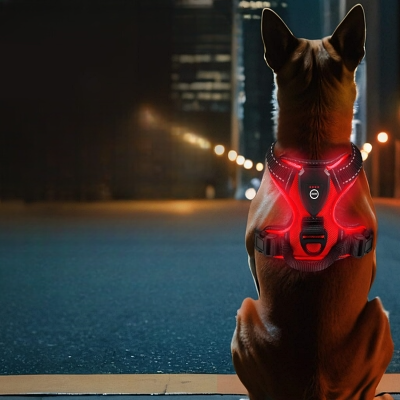 Harnais Chien - LEDDogHarnesses™ - Rouge