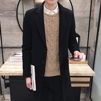 Manteau Long Homme - NewLongCottonCoat™ - Noir