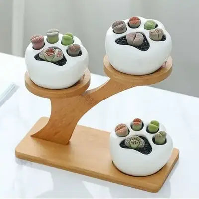 Support Pot De Fleur - BambooWoodFlowerpotHolder™