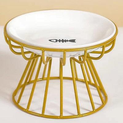 Gamelle Chat - CeramicRaisedCatBowl™ - Doré