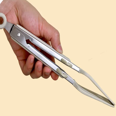 Pince cuisine - SiliconeFoodTongs™ - Rectangle Beige