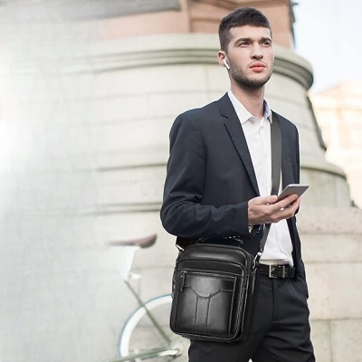 Sac à Bandoulière Homme - Men'sCrossbodyBag™ - Noir