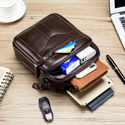 Sac à Bandoulière Homme - Men'sCrossbodyBag™ - Café