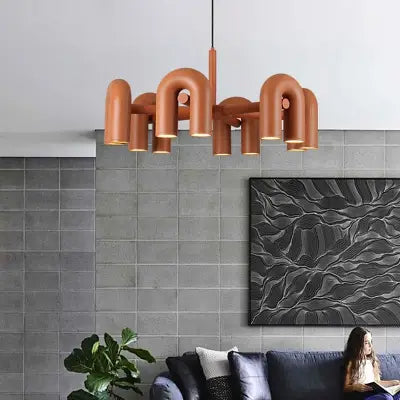 Lustre Plafond - CreativeU-shapedChandelier™ - Orange