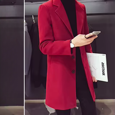 Manteau Long Homme - NewLongCottonCoat™ - Rouge