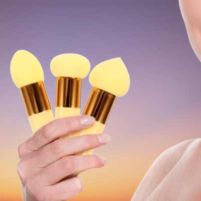 Pinceau Maquillage - PowderCosmeticBrushes™ - Jaune