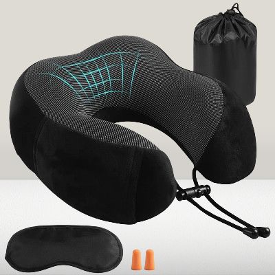 Oreiller ergonomique cervical - MemoryFoamNeckPillow™ - Noir