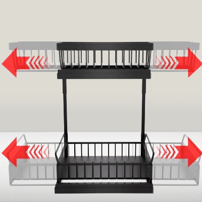 Rangement salle de bain - RackCabinetOrganizer™ - Noir