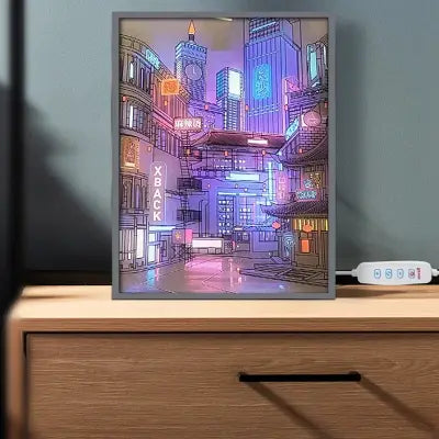 Tableaux Décoratifs - LEDCityNightViewPainting™