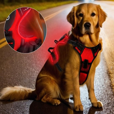 Harnais Chien - LEDDogHarnesses™ - Rouge