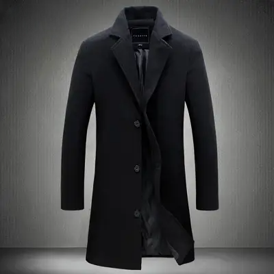 Manteau Long Homme - NewLongCottonCoat™ - Noir