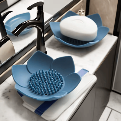 Porte savon douche - SoapBoxLotus™ - Bleu