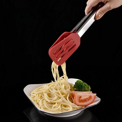 Pince cuisine - SiliconeFoodTongs™ - Rectangle Rouge