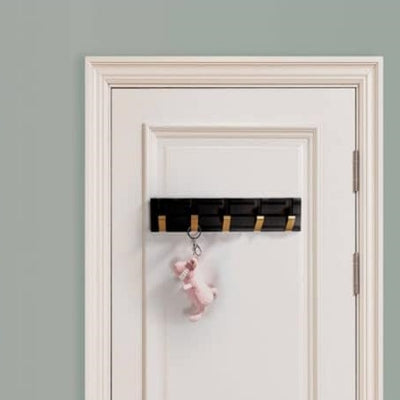 Porte serviette salle de bain - BathWallHolderRack™ - Noir&doré