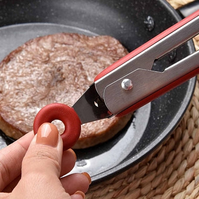 Pince cuisine - SiliconeFoodTongs™ - Rectangle Rouge