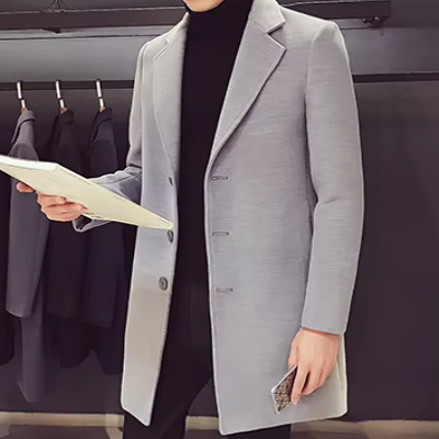 Manteau Long Homme - NewLongCottonCoat™ - Gris