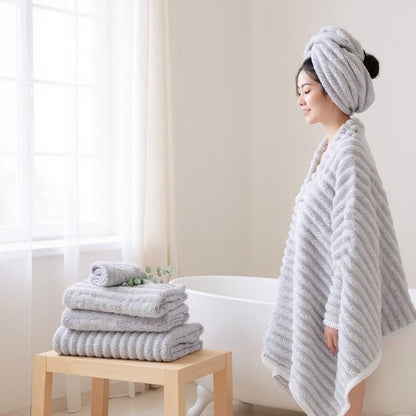 Serviette de Bain - CoralVelourBathTowel™ - Gris