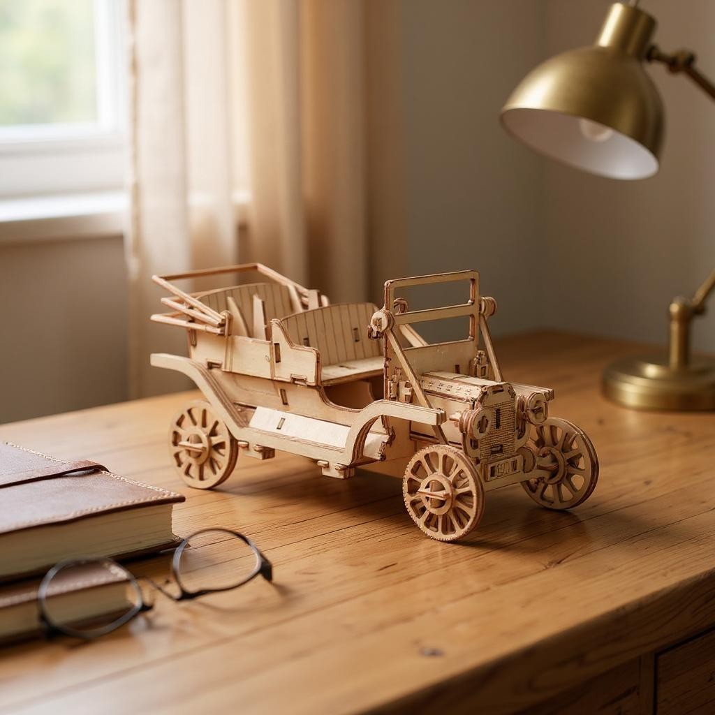 Puzzle 3D en Bois - WoodGenius™ - Voiture Classique
