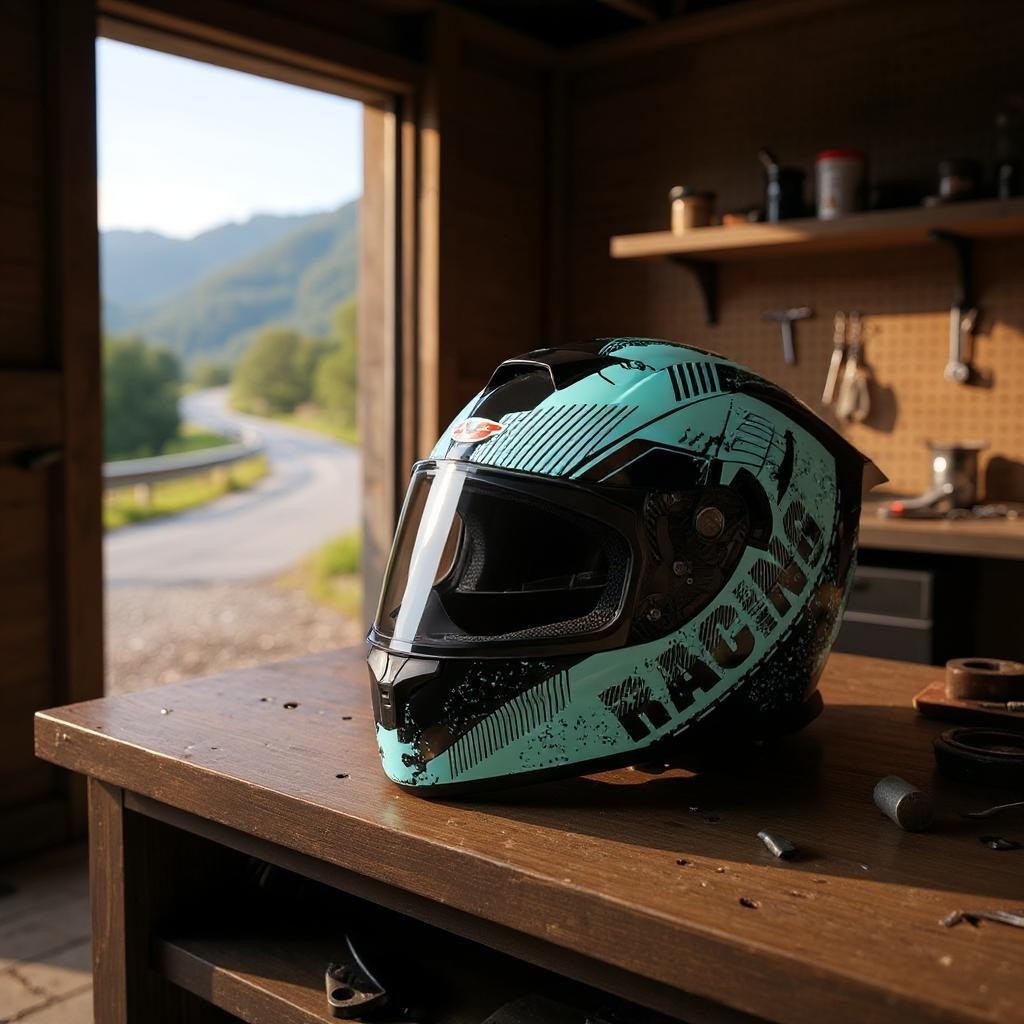 Casque de Moto - FullRideHelmet™ - Bleu Ciel