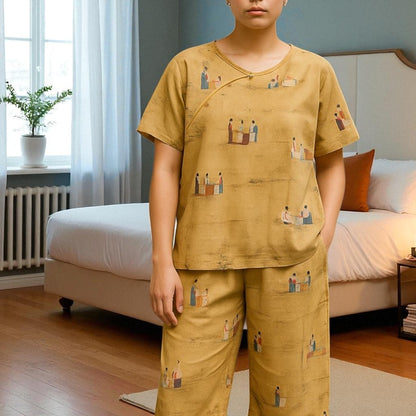 Pyjama Femme - CozyBambooPajama™ - Jaune Moutarde