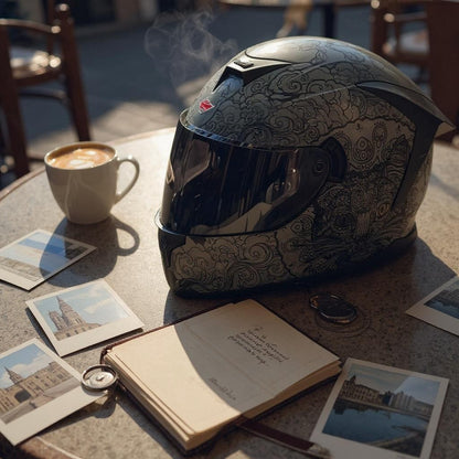 Casque de Moto - FullRideHelmet™ - Gris Foncé