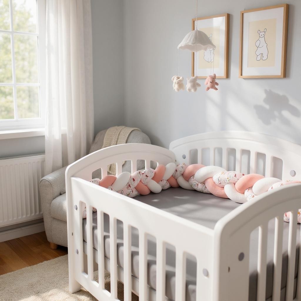 Tour de Lit Tressé - BraidBumper™ - Rose Tendre