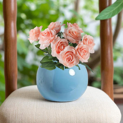 Vase en Céramique - ZenHydroVase™ - Bleu