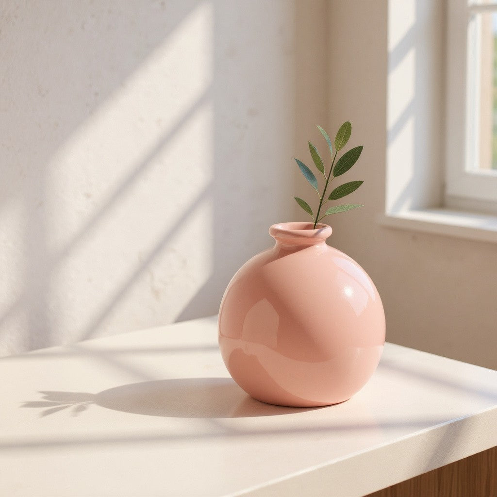 Vase en Céramique - ZenHydroVase™ - Rose