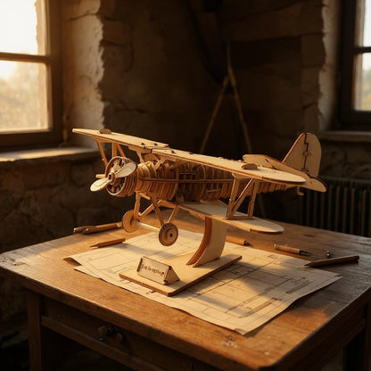 Puzzle 3D en Bois - WoodGenius™ - Biplan