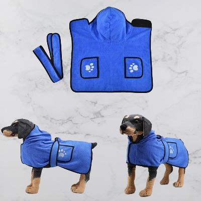 Peignoir pour Chien - DogBathTowel™ - Bleu