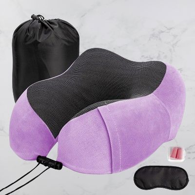 Oreiller ergonomique cervical - MemoryFoamNeckPillow™ - Mauve