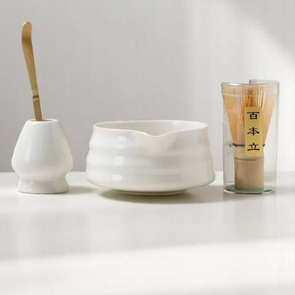 Service à Thé Japonais - ZenMatchaTeaSet™ - Blanc