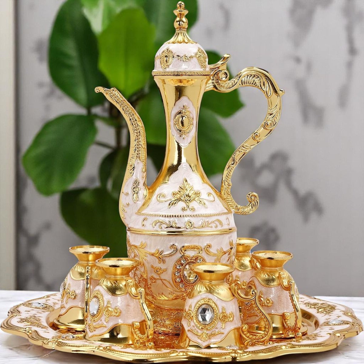 Cafetière Turque - VintageTurkCoffeeSet™ - Blanc & Doré