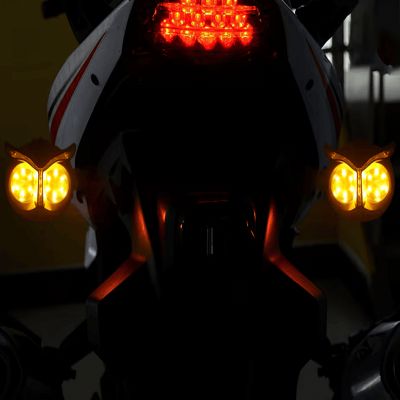 Clignotant moto led - OwlMotoLED™ - Jaune&Rouge