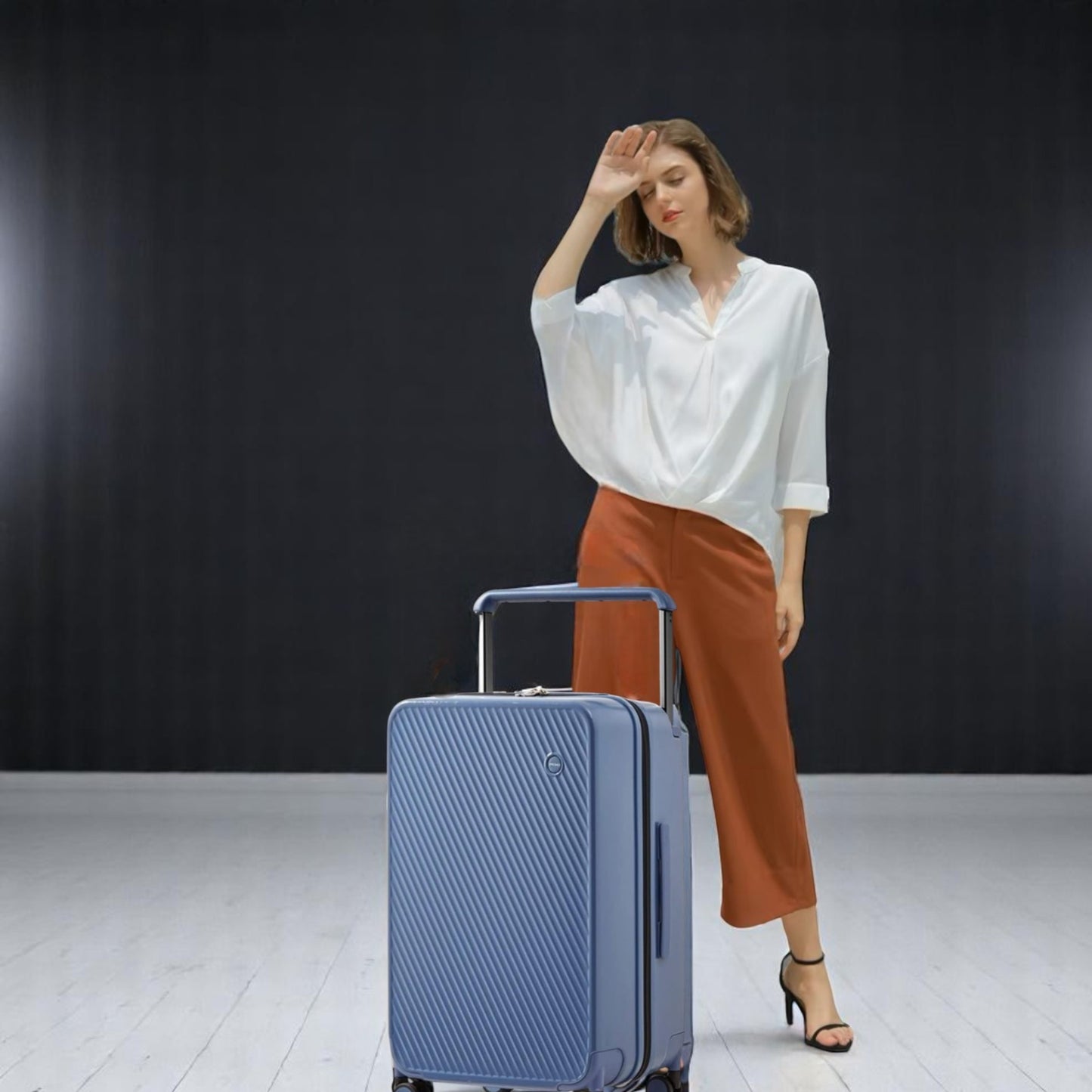 Valise de Voyage - WideRollTravelCase™ - Bleu