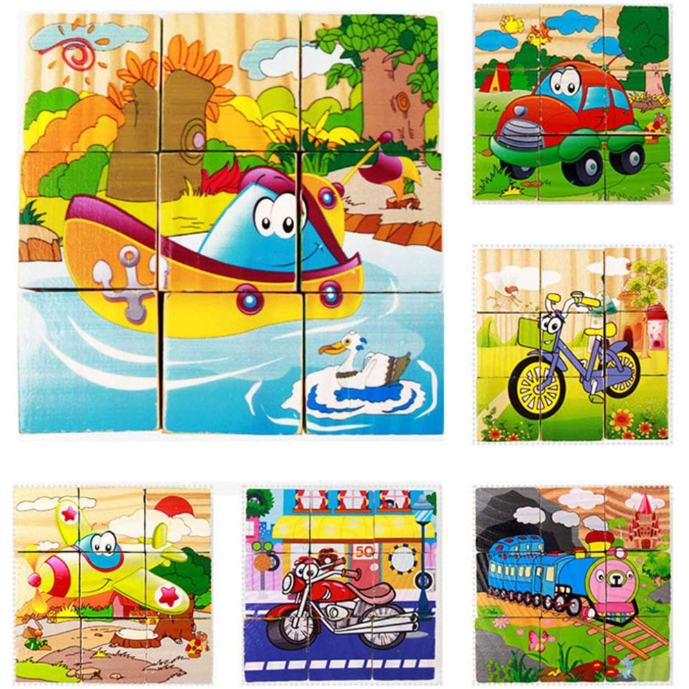 Puzzle en Bois - CubeMontessori™ - Moyens de Transport