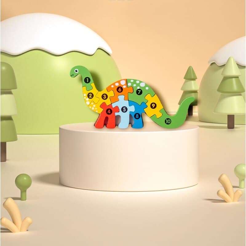 puzzle en bois - MacaronPuzzle™ - dinosaure